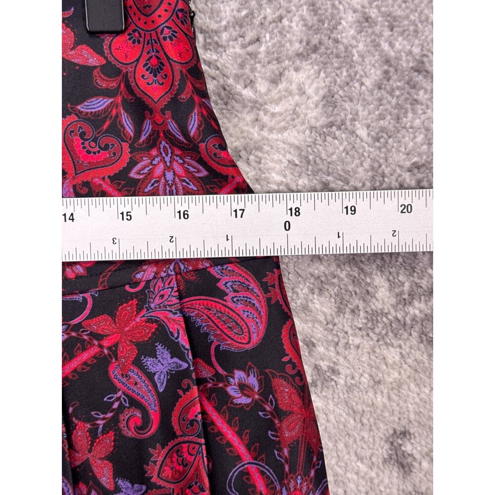 I.AM.GIA Pleated Mini Skirt Small Womens Fun Paisley Print Scuba Stretch - Picture 4 of 7